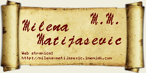 Milena Matijašević vizit kartica